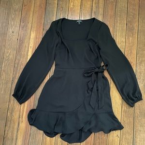 Express satin wrap dress